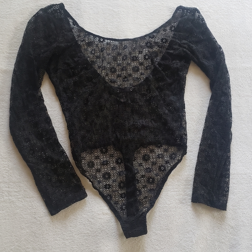 Black High Cut Bodysuit